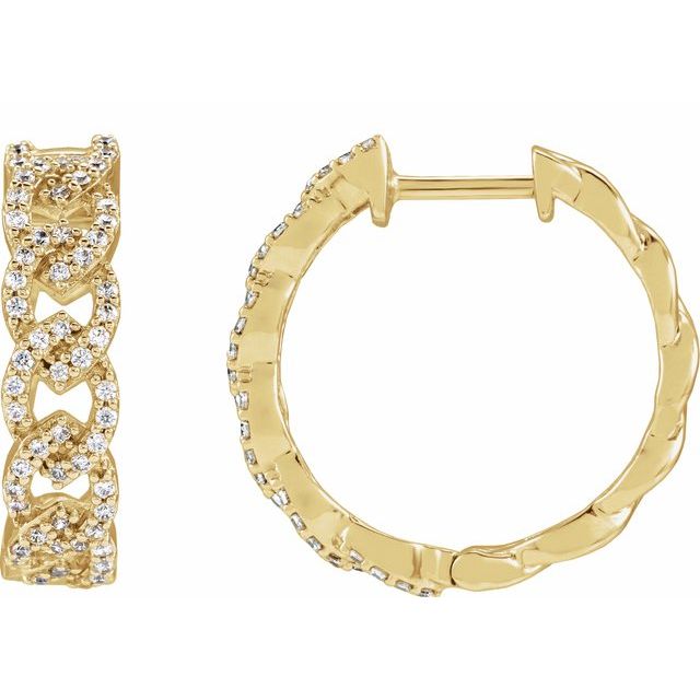 14K Gold Lab-Grown Diamond Hoop Earrings