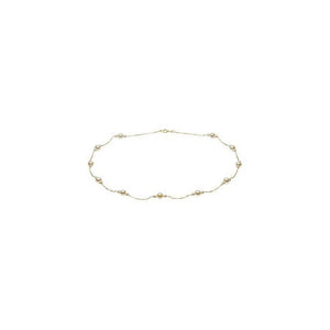 14K Gold Cultured White Freshwater Pearl Bracelet - Options Available