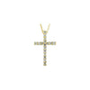 14K White Gold 1/6 CTW Natural Diamond Petite Cross Necklace