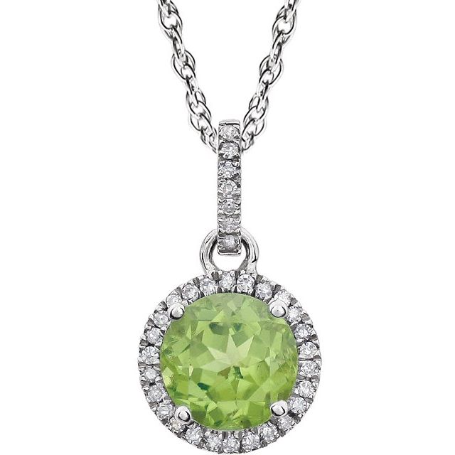 1/10 CTW Natural Birthstone Gemstone Necklace in 14K Gold
