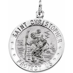 Sterling Silver 22 mm St. Christopher Travel Medal - Faith & Protection
