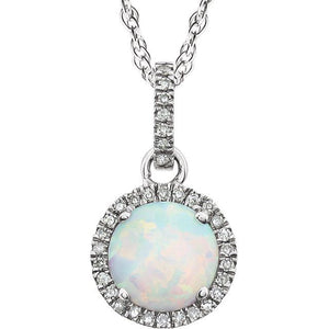 1/10 CTW Lab-Grown Sapphire Birthstone Necklace in 14K Gold with Natural Diamonds