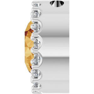 14K Gold Citrine And Diamond Halo-Style Pendant