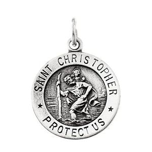 Sterling Silver 22  mm St. Christopher Medal