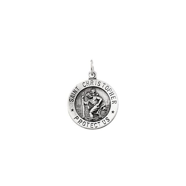 Sterling Silver 22  mm St. Christopher Medal