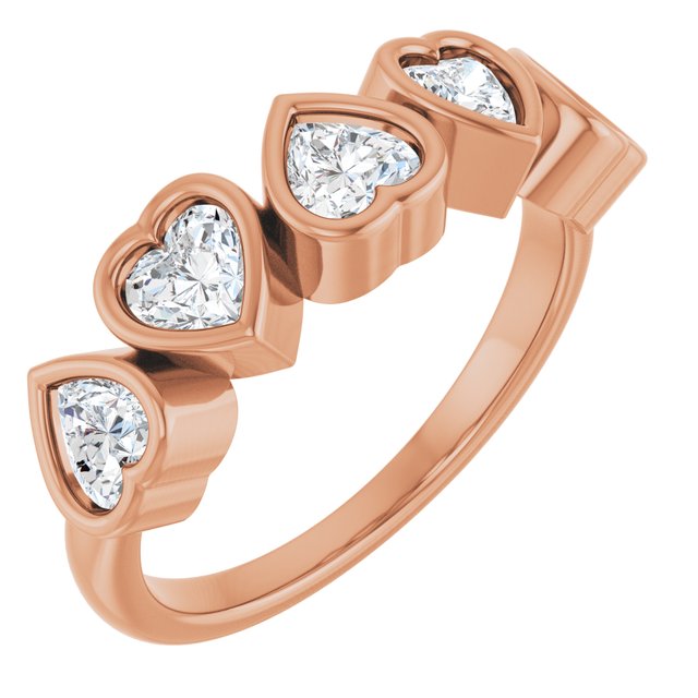 1 1/8 CTW Lab-Grown Diamond Heart Bezel Set Ring in 14K Gold