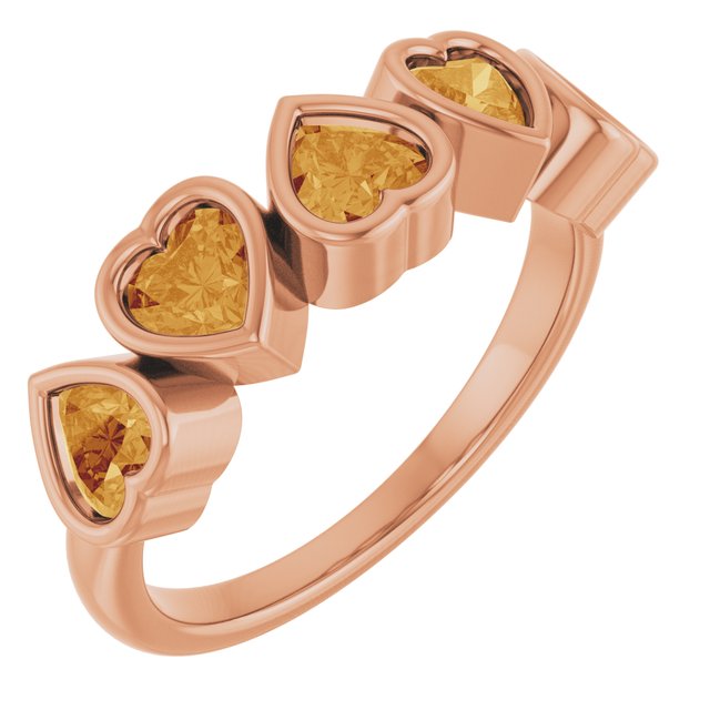 Heart-Shaped 14K Rose Gold Mozambique Garnet Ring