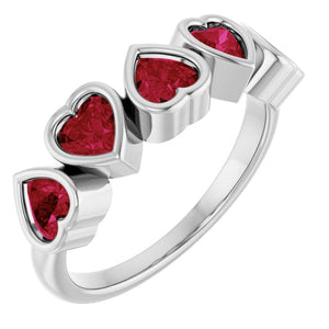 Natural Mozambique Garnet Bezel Set Ring in 14K Gold, Silver & Platinum