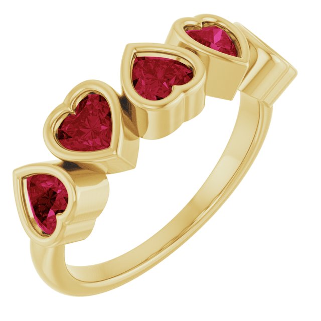 Natural Mozambique Garnet Bezel Set Ring in 14K Gold, Silver & Platinum