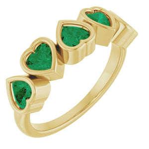 Lab-Grown Emerald Bezel Set Ring