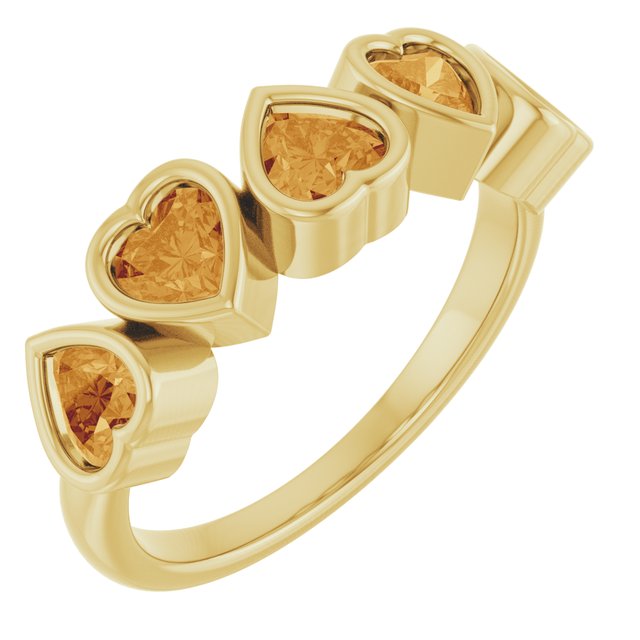 Heart-Shaped 14K Rose Gold Mozambique Garnet Ring