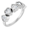 14K White Gold Heart-Shaped Lab-Grown Diamond Ring with 1 1/8 CTW