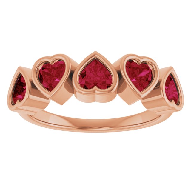 Heart-Shaped 14K Rose Gold Mozambique Garnet Ring