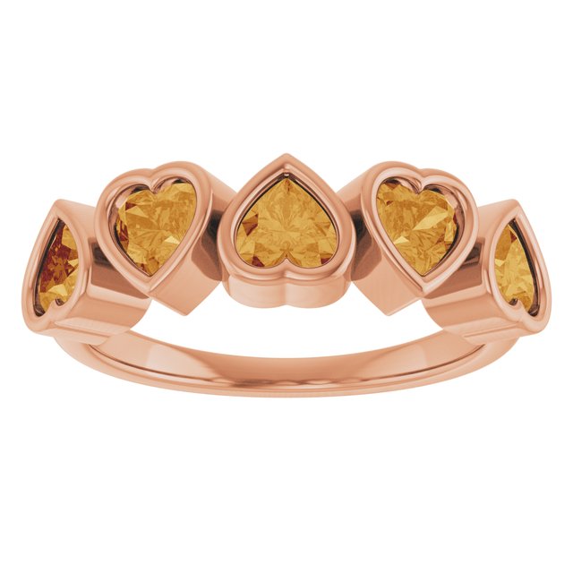 Heart-Shaped 14K Rose Gold Mozambique Garnet Ring