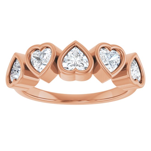 14K White Gold Heart-Shaped Lab-Grown Diamond Ring with 1 1/8 CTW