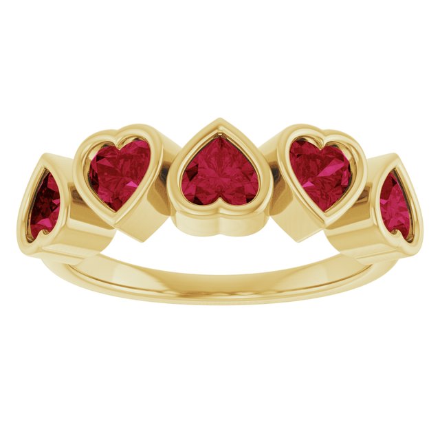 Heart-Shaped 14K Rose Gold Mozambique Garnet Ring