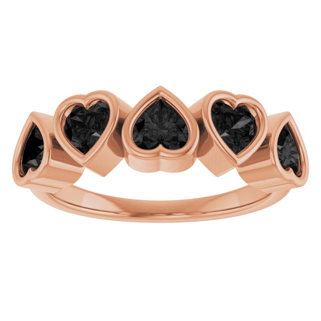 Heart-Shaped 14K Rose Gold Mozambique Garnet Ring