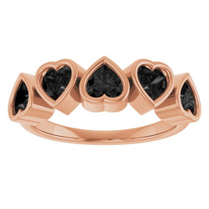 Heart-Shaped 14K Rose Gold Mozambique Garnet Ring