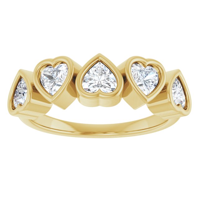 14K White Gold Heart-Shaped Lab-Grown Diamond Ring with 1 1/8 CTW