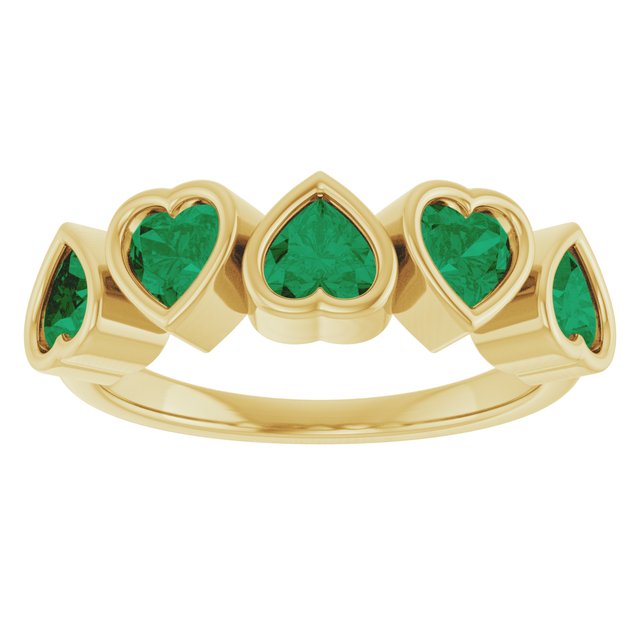 Lab-Grown Emerald Bezel Set Ring