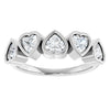 14K White Gold Heart-Shaped Lab-Grown Diamond Ring with 1 1/8 CTW