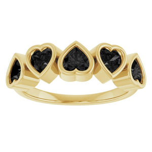 Heart-Shaped 14K Rose Gold Mozambique Garnet Ring