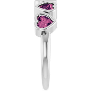 Heart-Shaped 14K Rose Gold Mozambique Garnet Ring