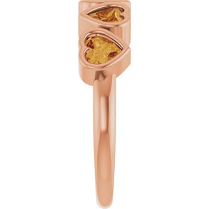 Heart-Shaped 14K Rose Gold Mozambique Garnet Ring