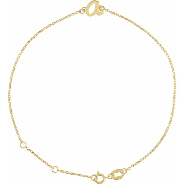 Initial Bracelet with Customizable Design Crafted in 14K Gold & Platinum