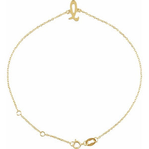 Initial Bracelet with Customizable Design Crafted in 14K Gold & Platinum