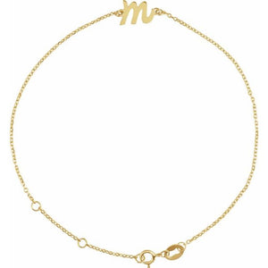 Initial Bracelet with Customizable Design Crafted in 14K Gold & Platinum