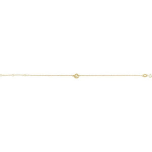 14K White Gold Initial R Bracelet 6.5-7.5 Inches - Elegant Jewelry