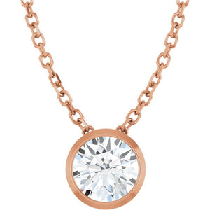 Platinum 1/10 CT Natural Diamond Adjustable Necklace - Modern Elegance