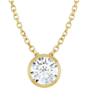 Platinum 1/10 CT Natural Diamond Adjustable Necklace - Modern Elegance