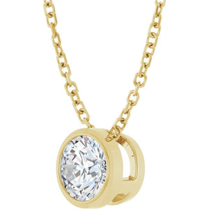 Platinum 1/10 CT Natural Diamond Adjustable Necklace - Modern Elegance