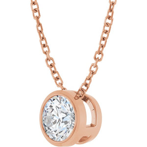Platinum 1/10 CT Natural Diamond Adjustable Necklace - Modern Elegance