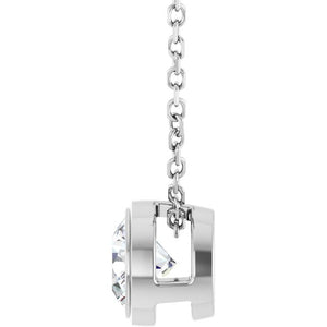 Platinum 1/10 CT Natural Diamond Adjustable Necklace - Modern Elegance