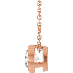 Platinum 1/10 CT Natural Diamond Adjustable Necklace - Modern Elegance