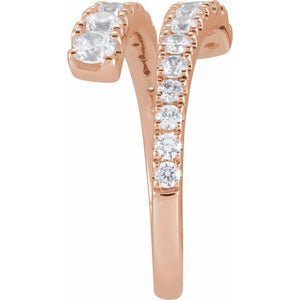 9/10 Ctw Lab-Grown Diamond Bypass Ring