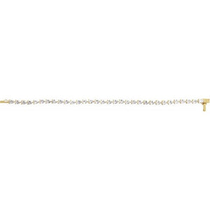 14K Yellow Gold 7x5 mm Lab-Grown Diamond Line Bracelet - Elegant Design