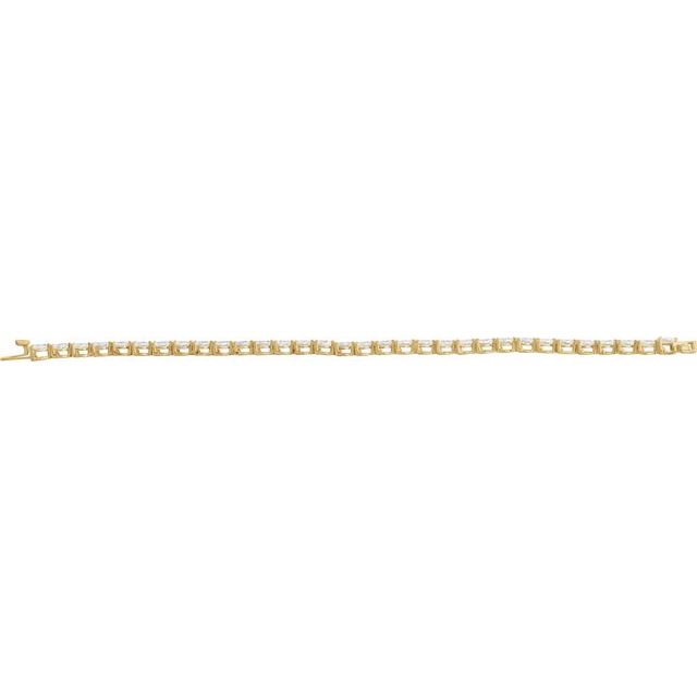 14K Yellow Gold 7x5 mm Lab-Grown Diamond Line Bracelet - Elegant Design