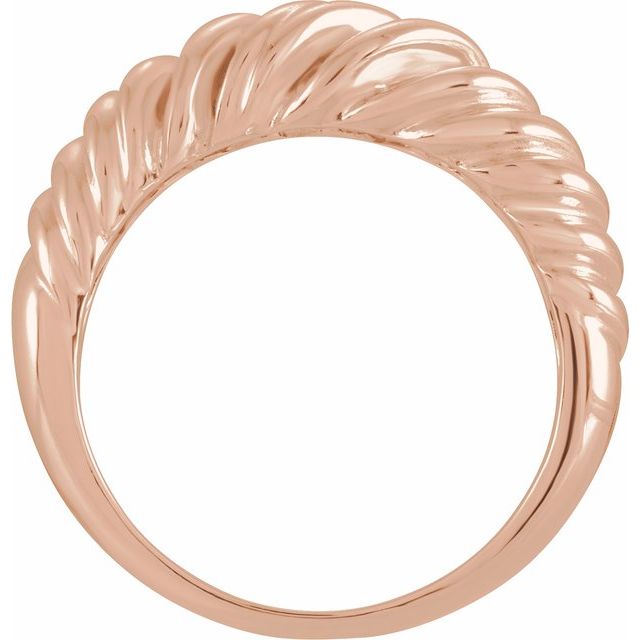 14K Gold Wrap Dome Ring - Polished Design