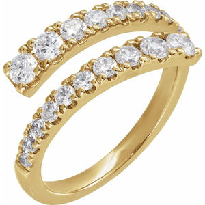 9/10 Ctw Lab-Grown Diamond Bypass Ring