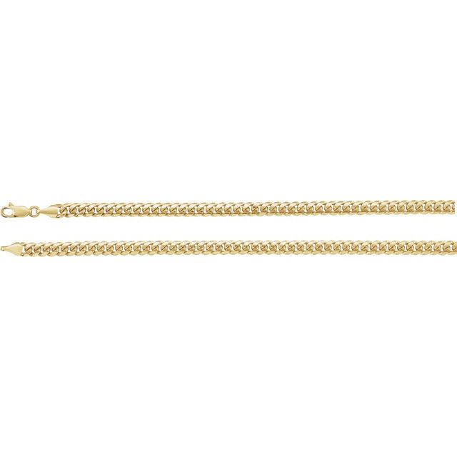 14K Yellow Gold, 5 mm Miami Cuban Curb 18" Chain - Polished Elegance