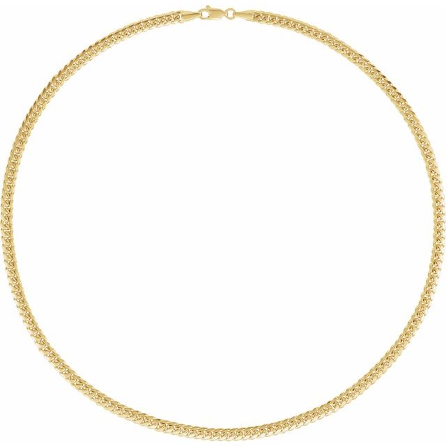 14K Yellow Gold, 4.35 mm Miami Cuban Curb Chain – Elegant Luxury