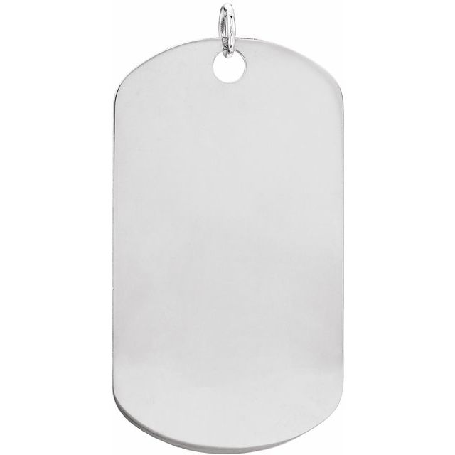 14K Gold Engravable Dog Tag Pendant