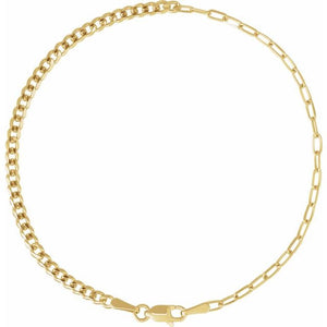 14K Yellow Gold 2.7 mm Curb & Paperclip-Style 7