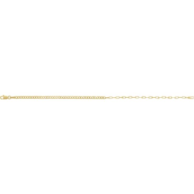 14K Yellow Gold 2.7 mm Curb & Paperclip-Style 7" Chain