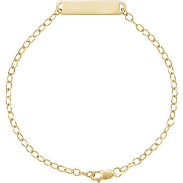 14K Gold Engravable Bar Bracelet