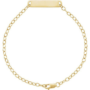 14K Gold Engravable Bar Bracelet